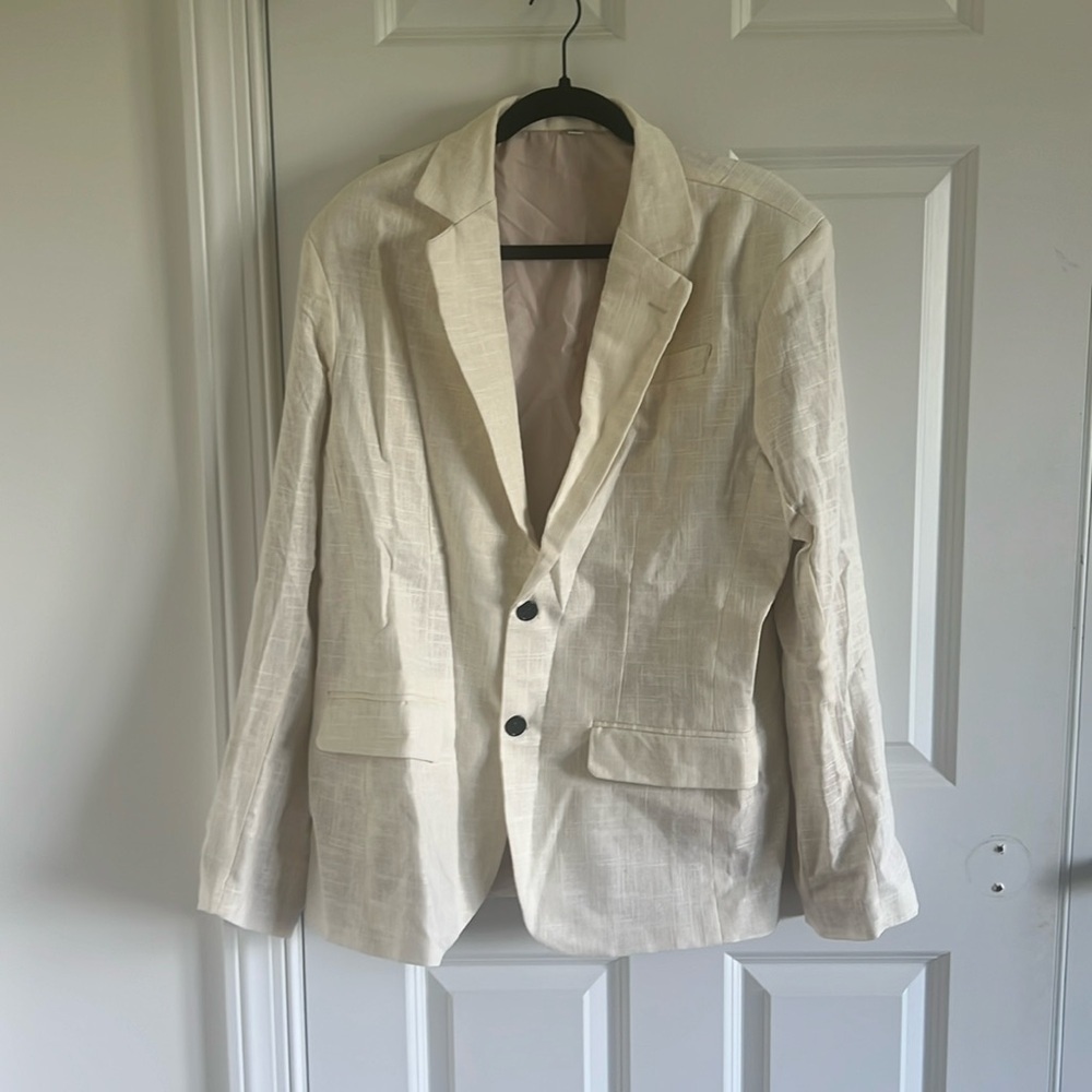 New LanTing Size XL Cream Linen Blazer
